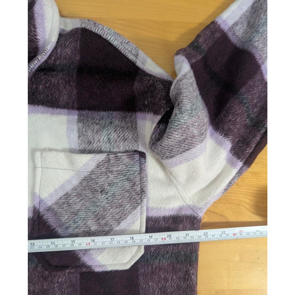 LTX Sportswear Deep Purple Plaid Cropped Wool Blend Jacket Small J2 Cabincore - Picture 6 of 7